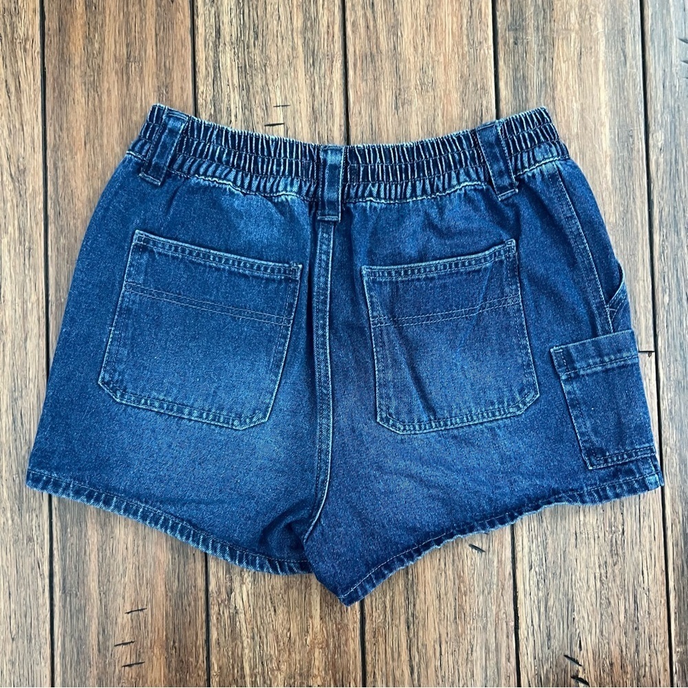 Vanilla Star High Waist Denim Shorts Size 7 Vintage Cargo Elastic Stretch Retro - Picture 5 of 10